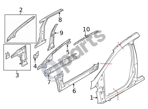 Ford Focus rėmas (1) – schema