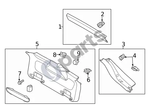 Ford Focus salono apdaila – schema