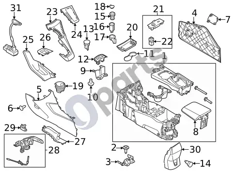 Ford Focus salono apšvietimas (1) – schema