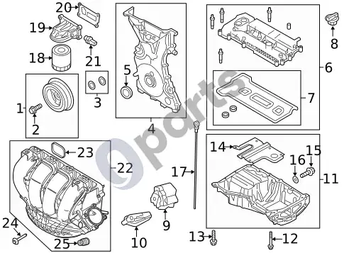Ford Focus siurbliai – schema