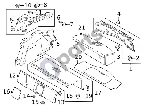 Ford Focus šoninė pakoja – schema