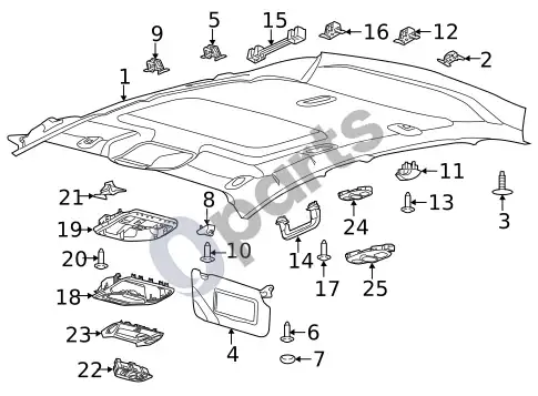 Ford Focus šoninė statramstis – schema