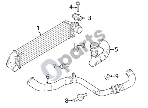 Ford Focus tarpinis aušintuvas – schema