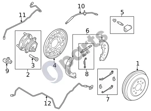 Ford Focus stebulės ir susiję komponentai (1) – schema