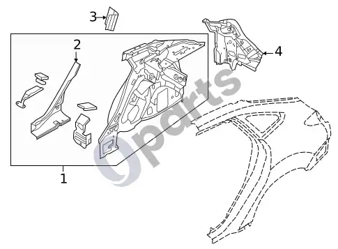 Ford Focus galinis sparnas (1) – schema