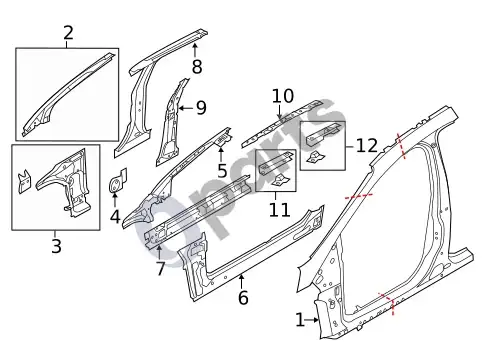 Ford Focus slenkstis (1) – schema