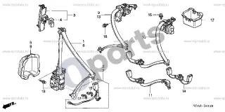 Honda Accord (2003–2007) Saugos diržai – schema