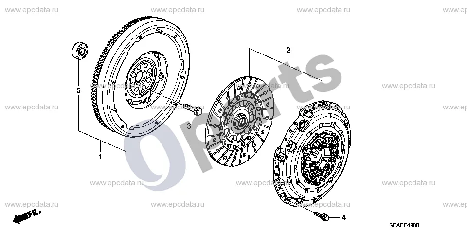 Honda Accord (2008–2016) Sankaba (dyzelinis) schema – pozicija 5: Kreipiamasis guolis