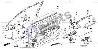 Honda Accord (2008–2016) Durų apmušalas – schema