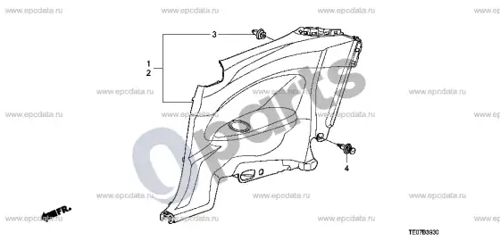 Honda Accord šoninis apmušalas – schema