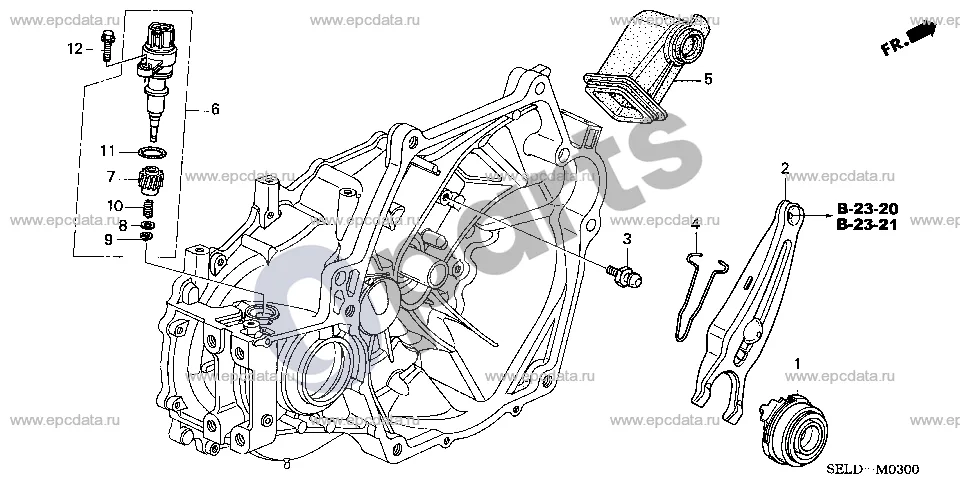 Honda City (2002–2008) Sankabos atleidimas schema – pozicija 2: Sankabos atleidimo šakė