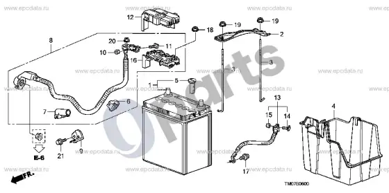 Honda City akumuliatorius – schema