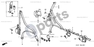 Honda CR-V (1995–2001) Saugos diržai – schema