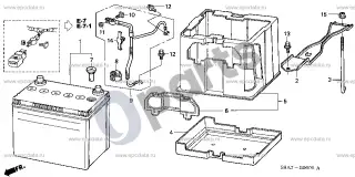 Honda CR-V (2002–2006) Akumuliatorius – schema