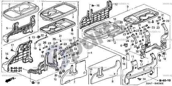 Honda CR-V centrinis staliukas – schema