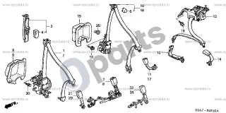 Honda CR-V (2002–2006) Saugos diržai – schema