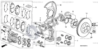 Honda CR-V (2007–2012) Priekinis stabdys – schema