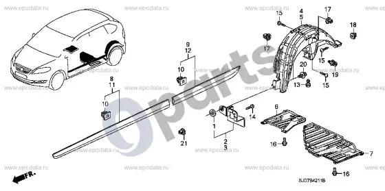 Honda FR-V apsauga – schema