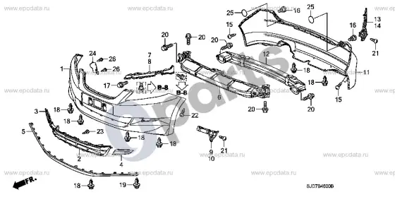 Honda FR-V bamperiai – schema