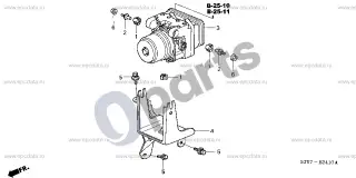 Honda Insight ABS modulatorius – schema