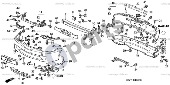 Honda Insight bamperiai – schema