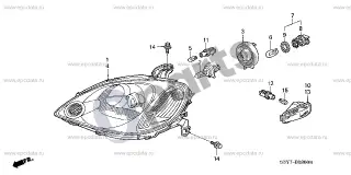 Honda Insight Žibintas – schema