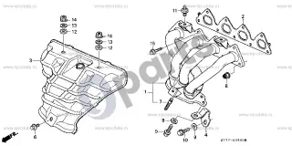Honda Integra Išmetimo kolektorius – schema