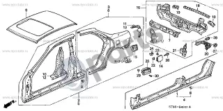 Honda Integra Išorinės plokštės – schema