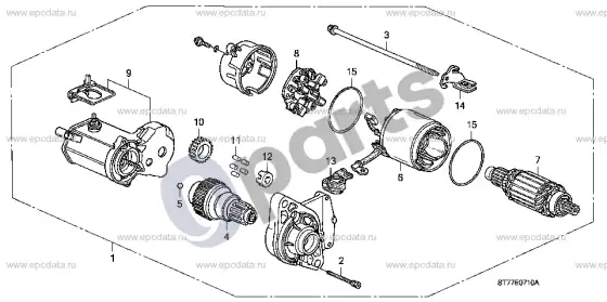 Honda Integra starteris – schema
