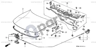 Honda Integra Variklio dangtis – schema