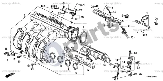 Honda Jazz įsiurbimo kolektorius – schema