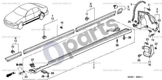 Honda Legend apsauga – schema