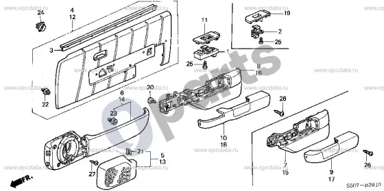 Honda Logo durų apmušalas – schema