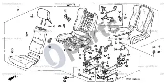 Honda NSX Sėdynė – schema