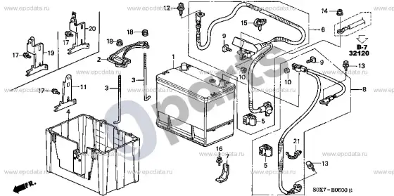 Honda Odyssey akumuliatorius – schema