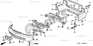 Honda Odyssey Bamperiai – schema