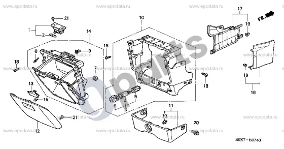 Honda Odyssey konsolė – schema
