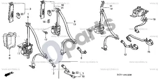 Honda Odyssey Saugos diržai – schema