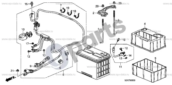 Honda Pilot II akumuliatorius – schema