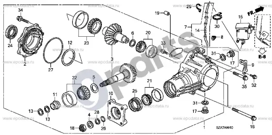 Honda Pilot II razdatkė – schema