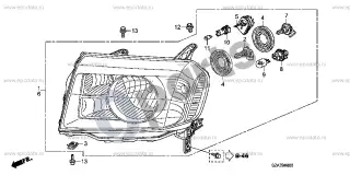 Honda Pilot II (2008–2015) Žibintas – schema