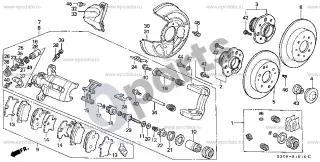 Honda Prelude (1997–2001) Galinis stabdys – schema