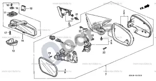 Honda Prelude (1997–2001) Veidrodis – schema