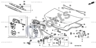 Honda S2000 (1999–2009) Bagažinės dangtis – schema
