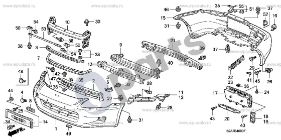 Honda S2000 bamperiai – schema