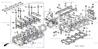 Honda S2000 (1999–2009) Cilindrų galvutė – schema