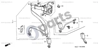 Honda S2000 (1999–2009) Saugos diržai – schema