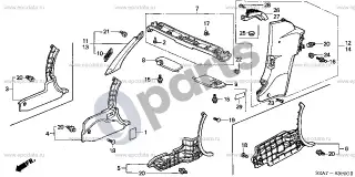 Honda S2000 (1999–2009) Statramsčio apdaila – schema
