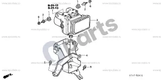 Honda Stream ABS modulatorius – schema