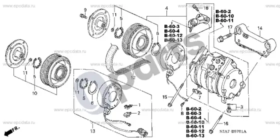 Honda Stream oro kondicionierius – schema